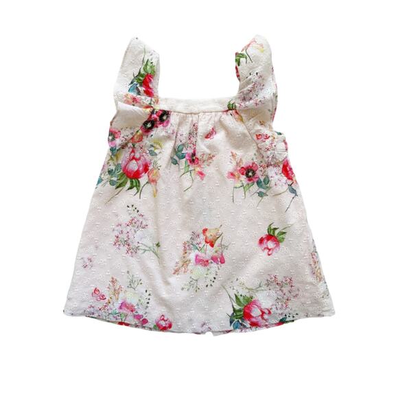 Zara Floral Eyelet Dress Size 18-24m - Picture 1 of 4